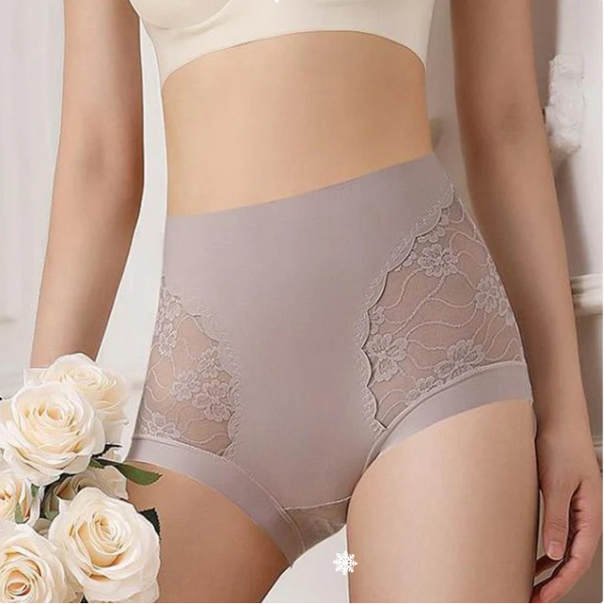 Women’s High-Waist Lace Seamless Stretch Silky Underwear