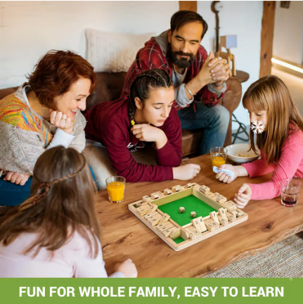 FUNNY FAMILY GAMES-Shut The Box Board Game