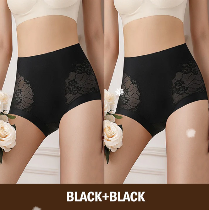 Women’s High-Waist Lace Seamless Stretch Silky Underwear