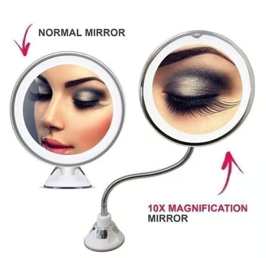 🔥360° Flexible Light Up 10X Magnification Makeup Mirror