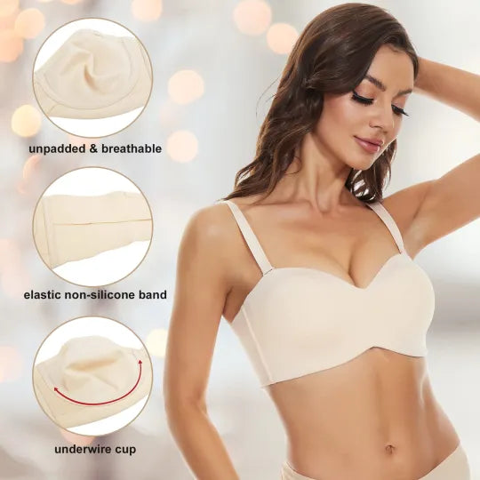 Stay Put Full Support Non-Slip Bandeau Bra