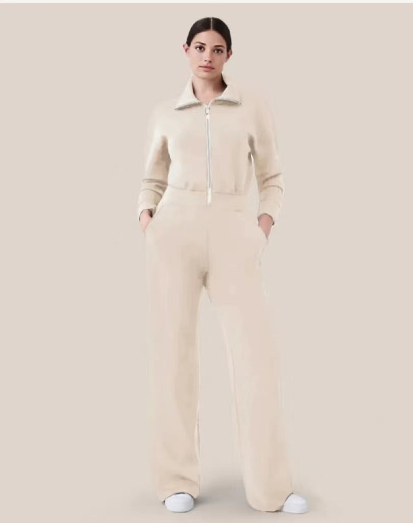 Long Sleeve Wide Leg Jumpsuit