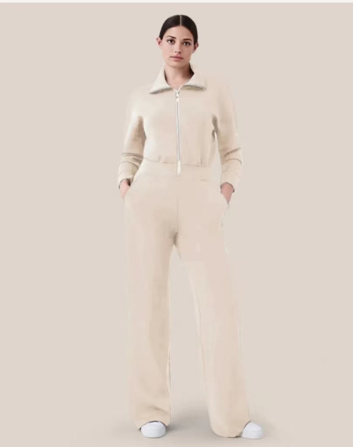 Long Sleeve Wide Leg Jumpsuit