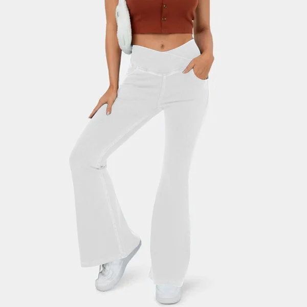 🔥HOT SALE-49% OFF🔥Stretchy Denim High Waisted Crossover Flare Pants