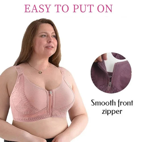 😍Buy 1 Get 1 Free Today🔥Front Zipper Full Cup Lift Bra