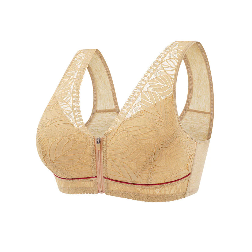Cotton Bra with Zipper for [1+1 FREE]