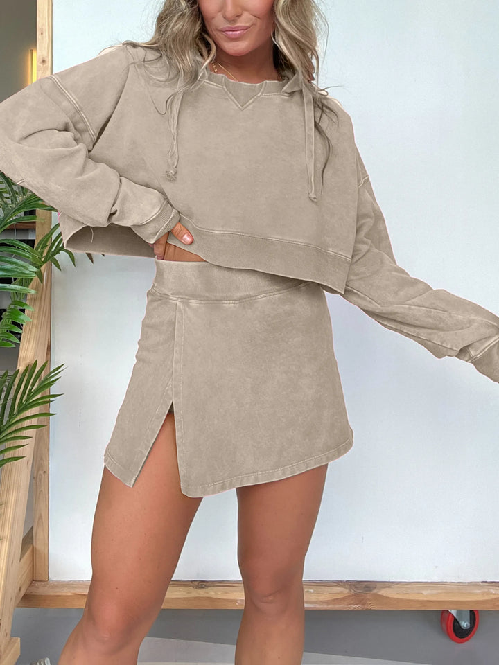 2024 New Lounge Washed Hoodie Skort Set (Buy 2 Free Shipping)