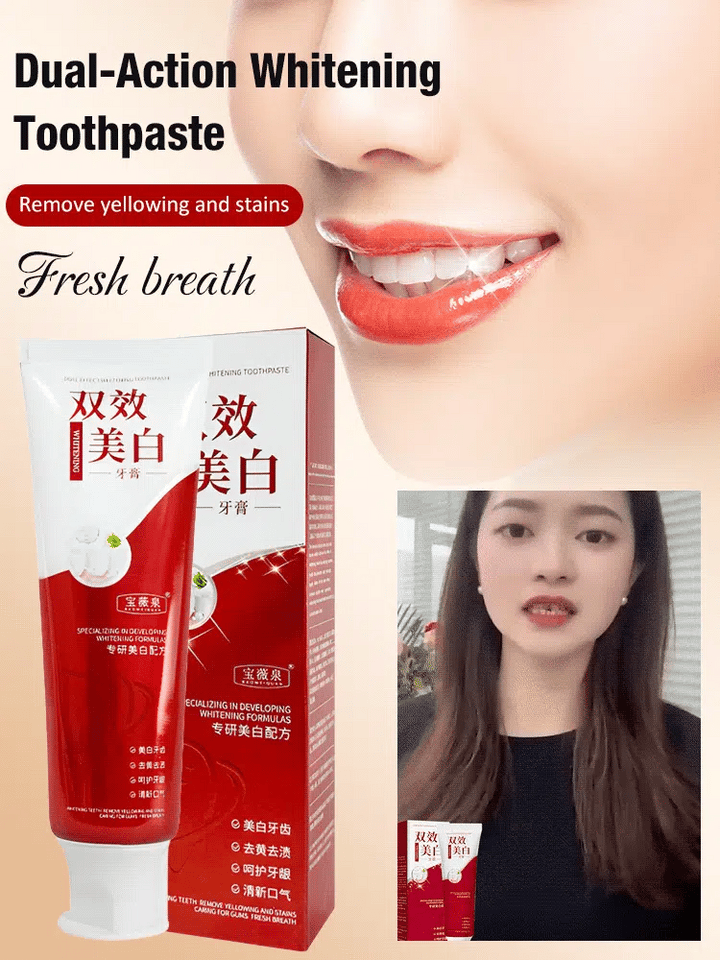 Double action whitening toothpaste