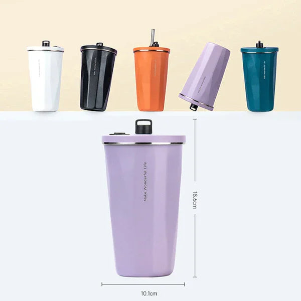 600ml Stretchy Straw Coffee Carry-Cup