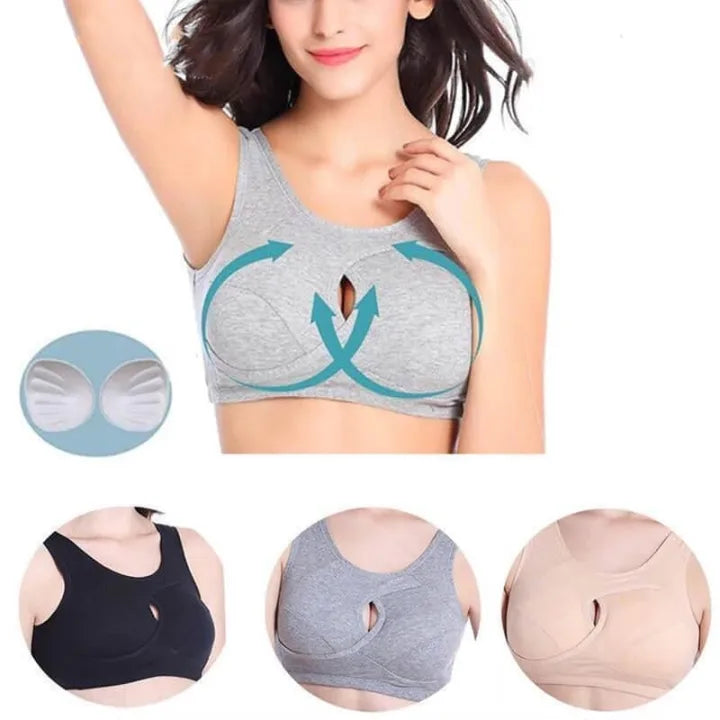 🔥Last Day 49% OFF😍-Pure Cotton Instantly lifts Anti-Sagging Wirefree Bra