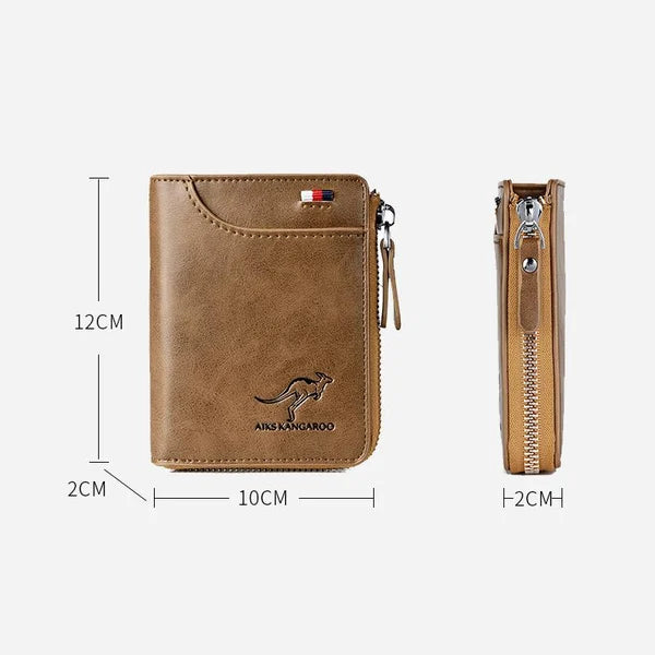 🔥 BIG SALE - 49% OFF 🔥🔥Men Wallet Zipper Genuine Leather Purse ( RFID PROTECTED )