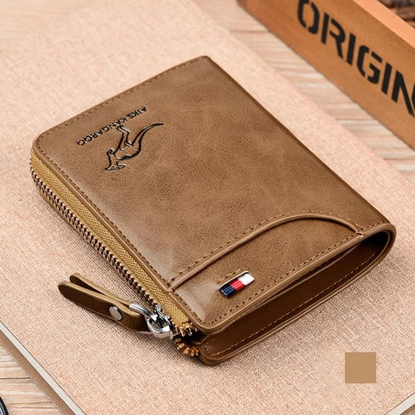 🔥 BIG SALE - 49% OFF 🔥🔥Men Wallet Zipper Genuine Leather Purse ( RFID PROTECTED )