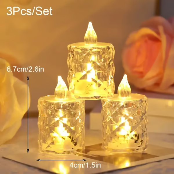 Crystal Flameless Candle Light