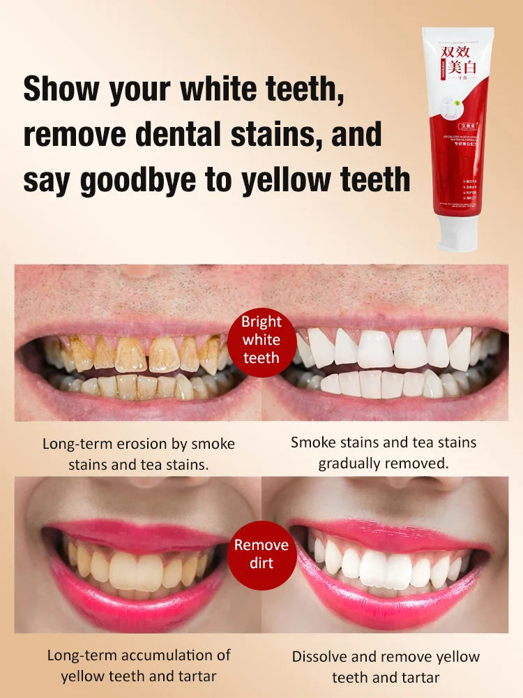 Double action whitening toothpaste