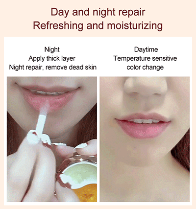 Moisturizing color changing dual-color lip mask