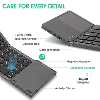 🔥Foldable Bluetooth Keyboard with Touchpad