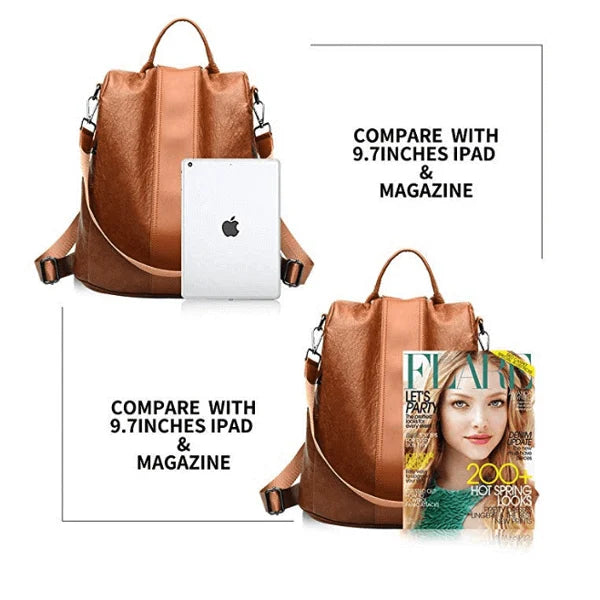 limited edition leather ladies' anti-theft backpack