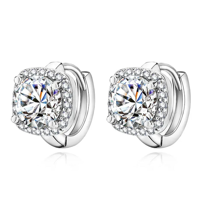 Square Wrap Moissanite Hoop Earrings