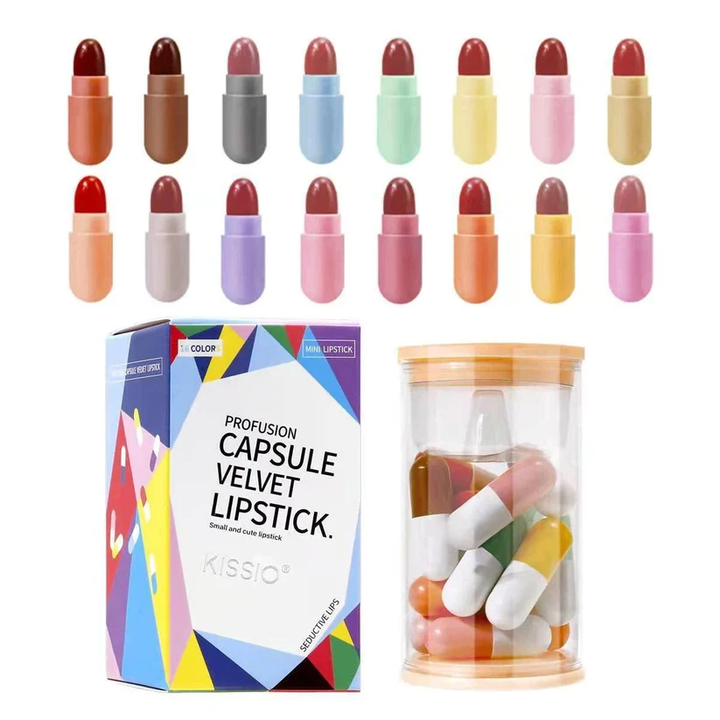 16 Color Mini Velvet Lipstick Set - (Pack of 16pcs)