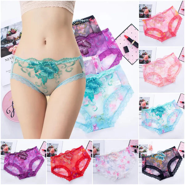 Antibacterial cotton panty with lace embroidery