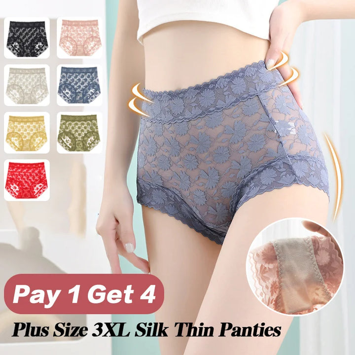 Pay 1 Get 4packs🌷Sexy Seamless Thin Lace Silk Care Panties