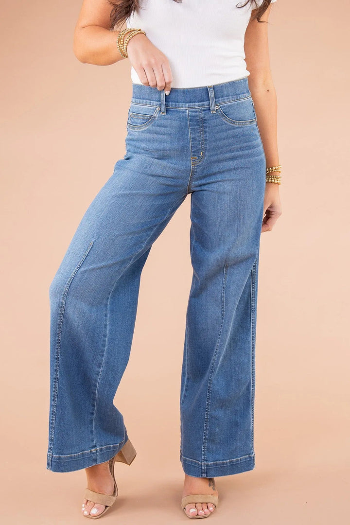 Last Day 70% OFF🔥Seamed Front Wide Leg Jeans