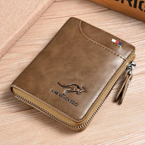 🔥 BIG SALE - 49% OFF 🔥🔥Men Wallet Zipper Genuine Leather Purse ( RFID PROTECTED )