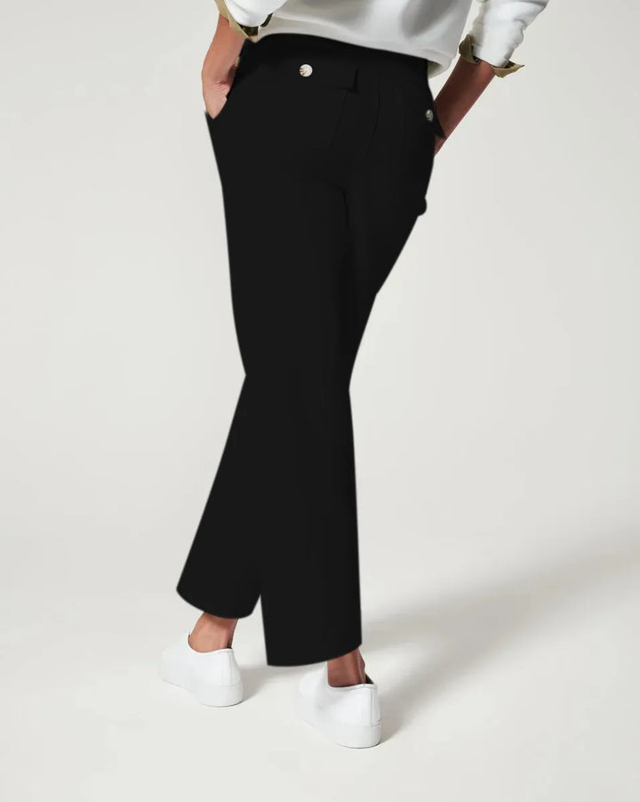 STRETCH TWILL CROPPED WIDE LEG PANT