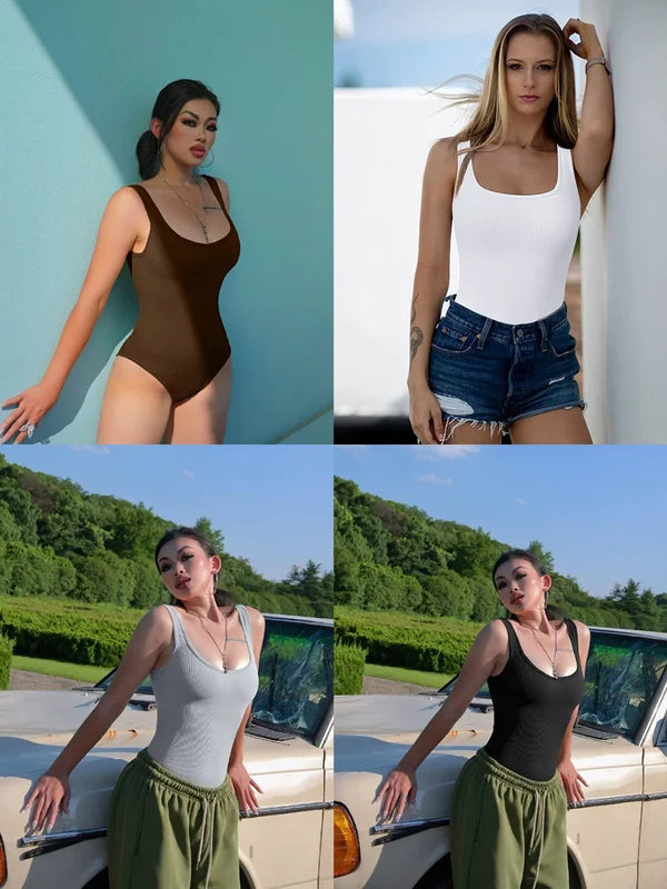 U-neck sleeveless tank top bodysuits💖