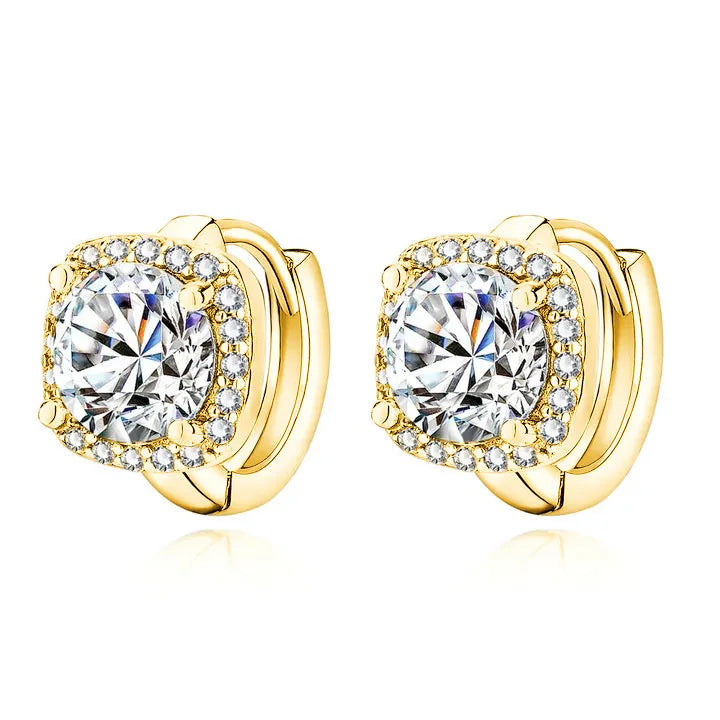 Square Wrap Moissanite Hoop Earrings