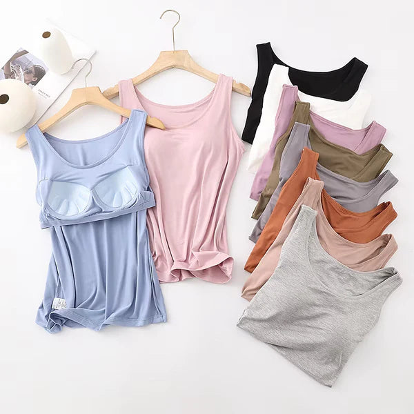 Hot sale Women Tank Top with Built in Bra Camisole