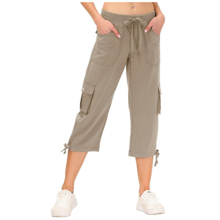 Womens Quick-Drying Outdoor Sports Loose Casual Capri Pants