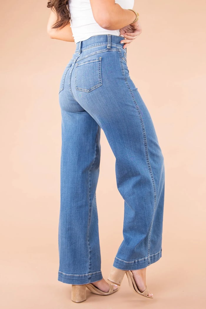 Last Day 70% OFF🔥Seamed Front Wide Leg Jeans