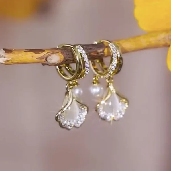 Apricot Leaf Pearl Earrings🎁The Best Gifts For Your Loved Ones💕