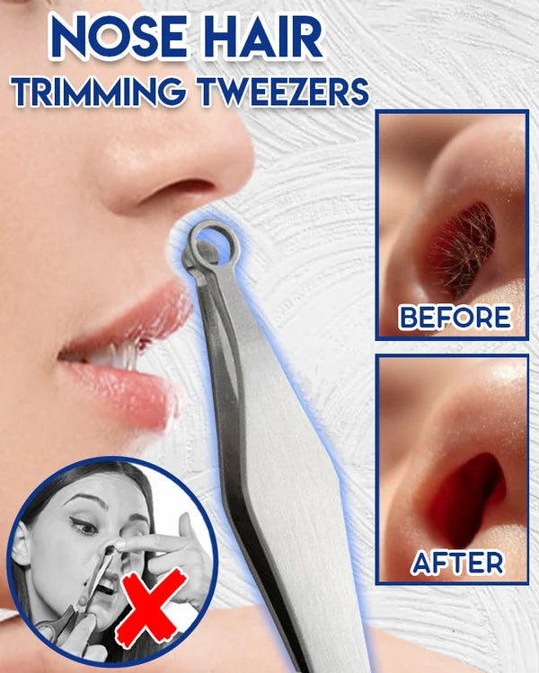 Multifunction Round-tipped Nose Hair Trimming Tweezers