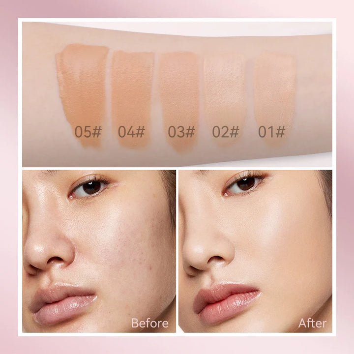 ROYUES Super Coverage Foundation with Buffing Brush