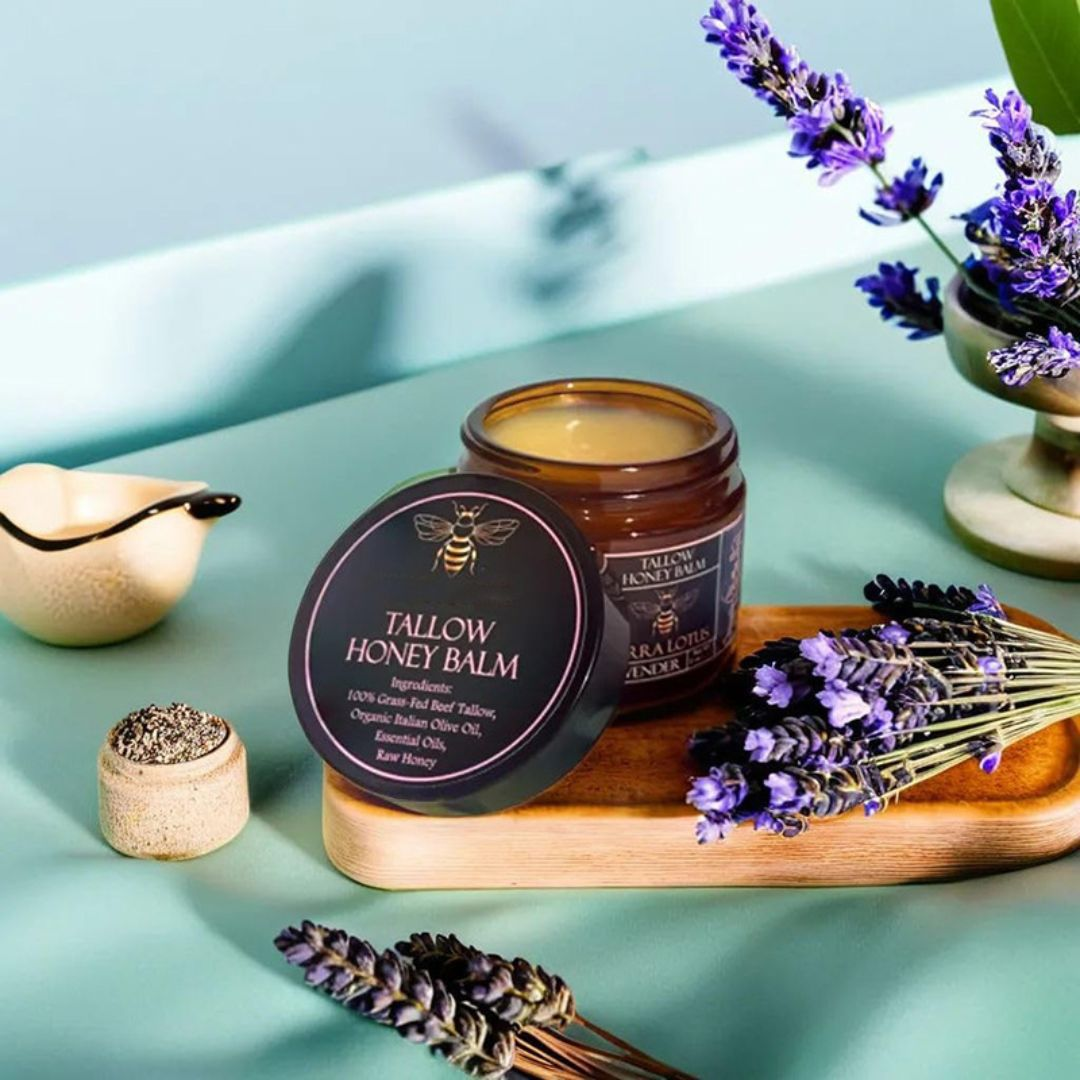 Beef Tallow and Honey Balm for Skin - Handmade All-Natural Moisturizer