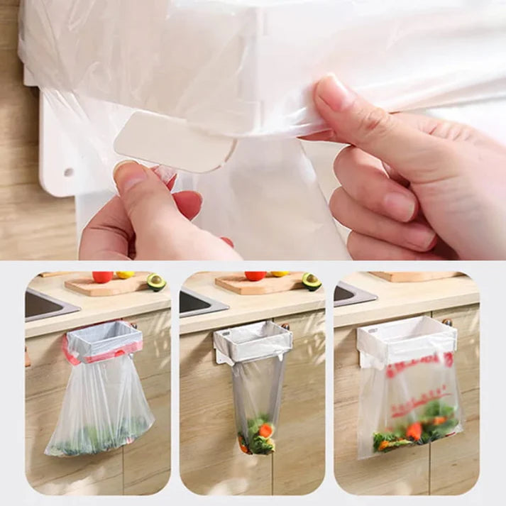 Wall-Mounted Foldable Garbage Bag Holder for Kitchen