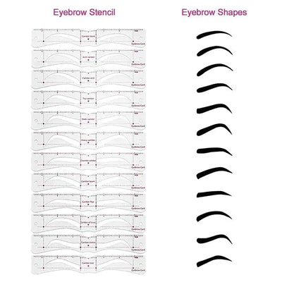 Silicone One Piece Eyebrow Card Set (12 Pack)