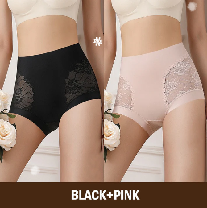 Women’s High-Waist Lace Seamless Stretch Silky Underwear