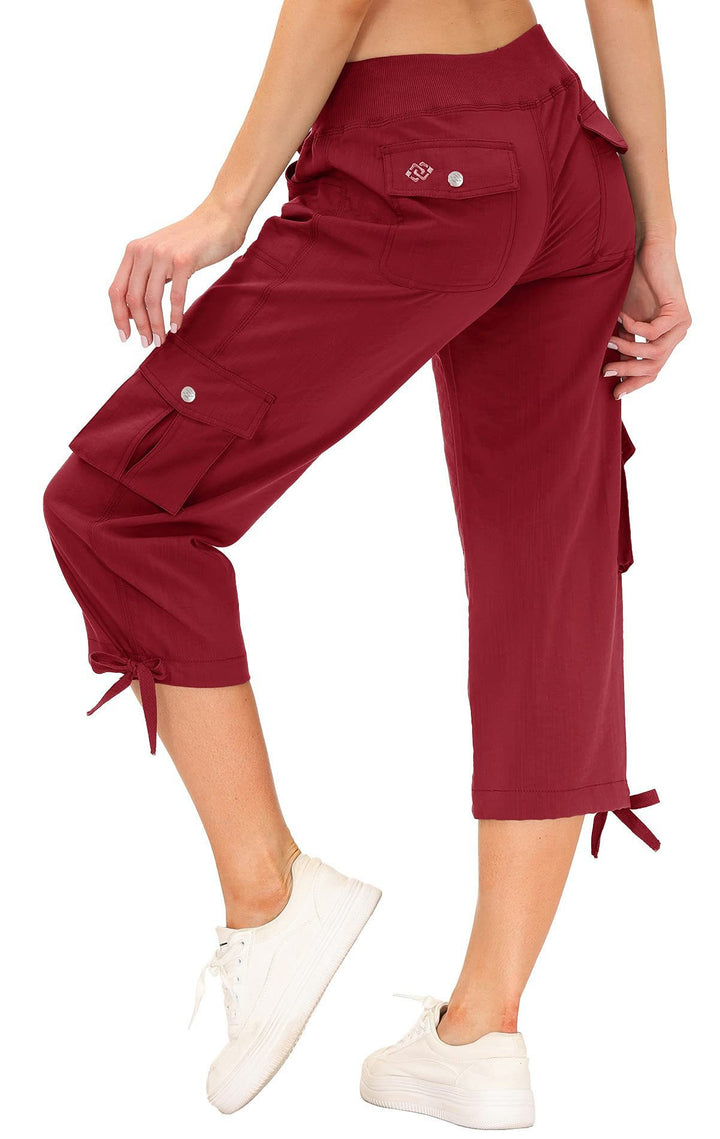 Womens Quick-Drying Outdoor Sports Loose Casual Capri Pants