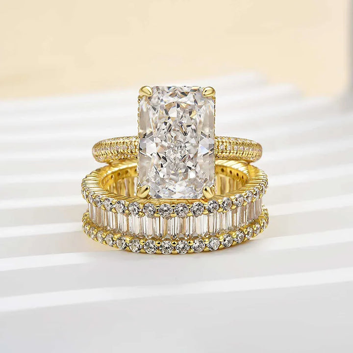 Elongated Radiant Cut Wedding Set (Buy 1 Get 1 Free)