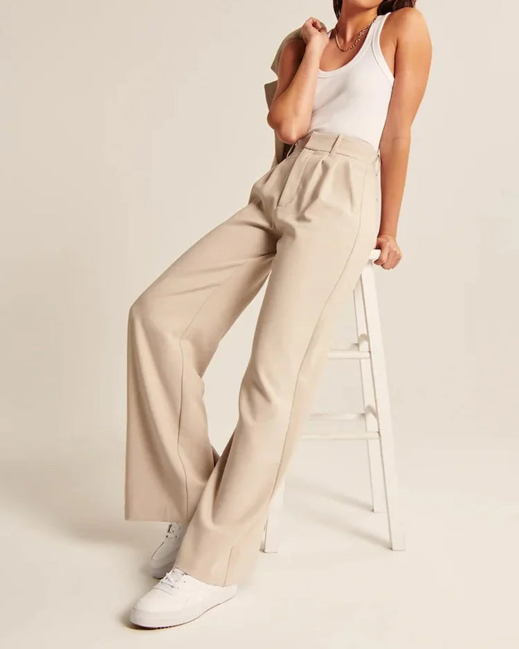 High Waist Tailored Wide Leg Pants