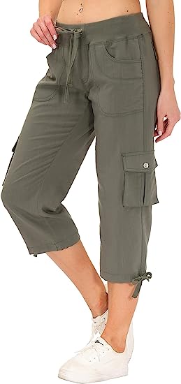 Womens Quick-Drying Outdoor Sports Loose Casual Capri Pants