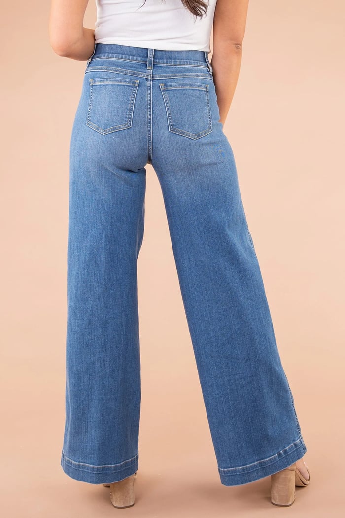 Last Day 70% OFF🔥Seamed Front Wide Leg Jeans