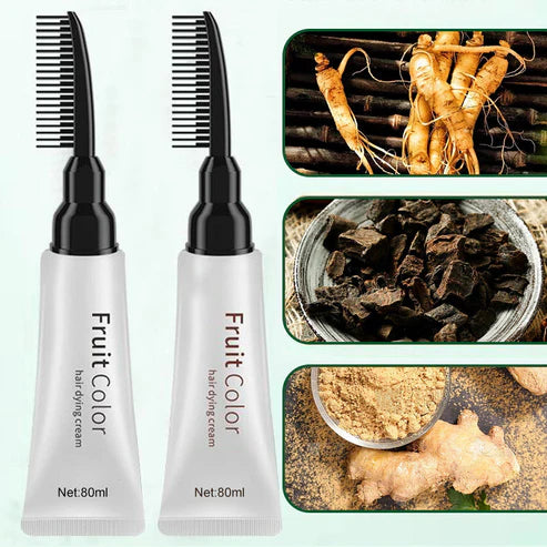 Plant Extract Hair Dye Cream with Comb