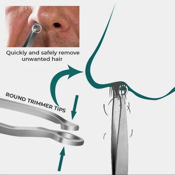 Multifunction Round-tipped Nose Hair Trimming Tweezers