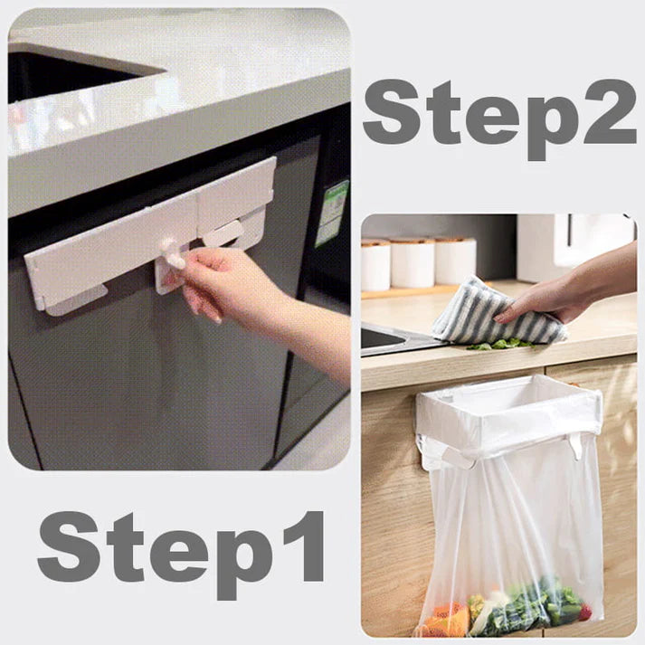 Wall-Mounted Foldable Garbage Bag Holder for Kitchen