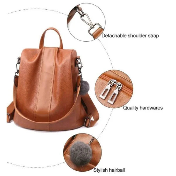 limited edition leather ladies' anti-theft backpack