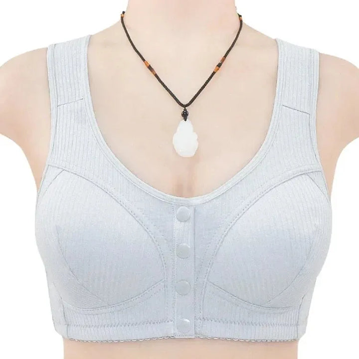 🎉BUY 1 GET 3 (3PACKS) COMFORTABLE FRONT-CLOSURE WIRELESS PLUS SIZE BUTTON BRA